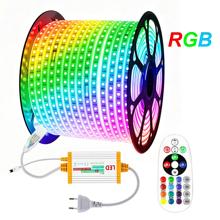 Outdoor Power Strip Weatherproof - ไฟ LED แบบแถบ RGB 220V ความยาว