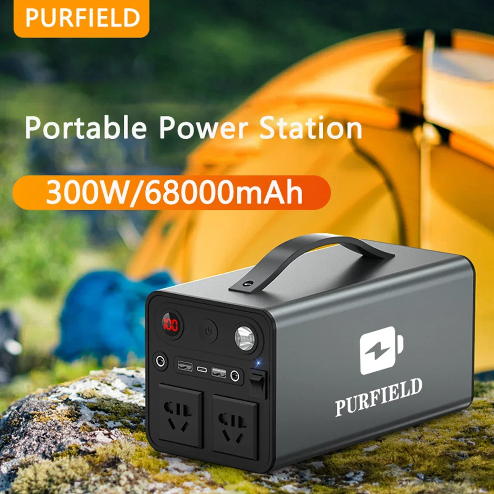 PURFIELD แบบพกพา 68000mAh 300W - Ac Outdoor Power บทวิจารณ์และราคา